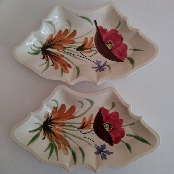 Lazy Susan Dishes Trinket Trays Made In Italy Hand Painted Repurposed - Picture 1 of 3